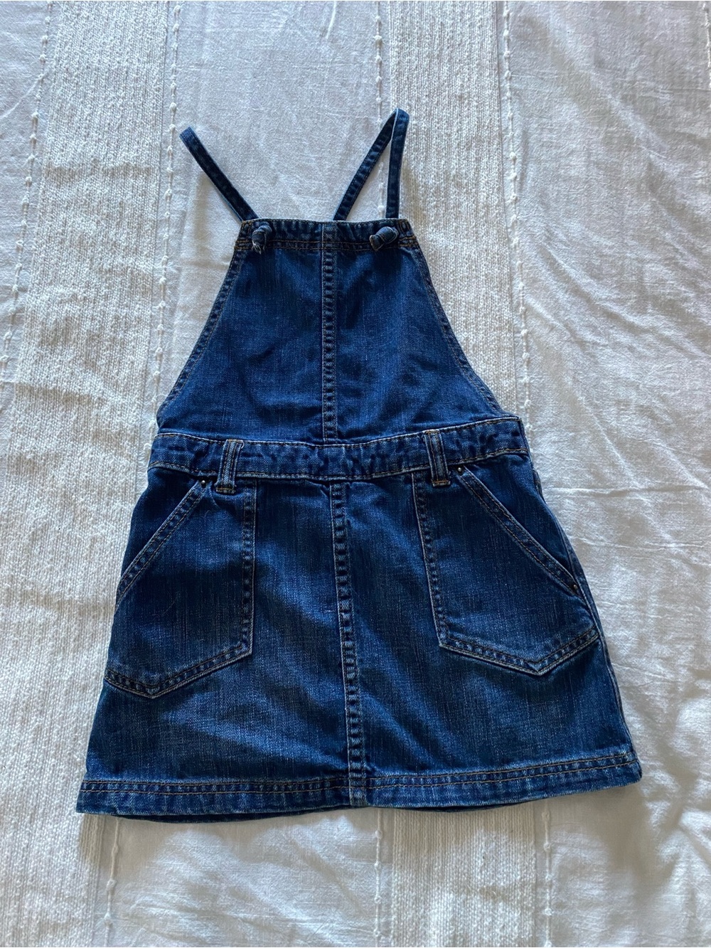 Tea Collection Dark Blue Denim Pinafore Dress for Girls 6